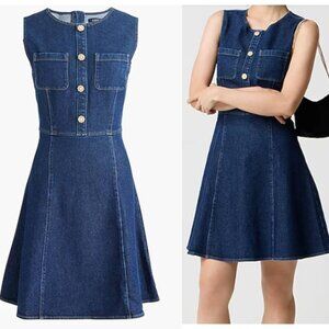 J Crew Denim Mini Dress Cotton Back Zip Closure Size 22 Business Offfice Attire